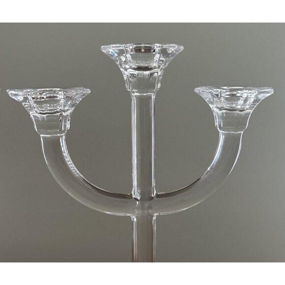 Pair of Villeroy + Boch Crystal 3 Arm Candelabra 12” H - Picture 3 of 5